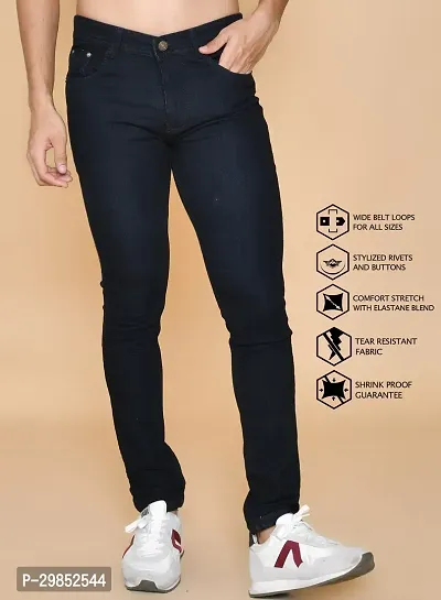 Comfortable Black Denim Mid-Rise Jeans For Men-thumb3