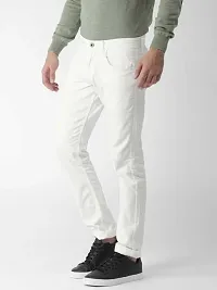 Stylish White Denim Mid-Rise Jeans For Men-thumb3