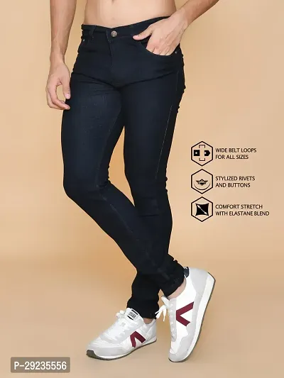 Stylish Black Denim Mid-Rise Jeans For Men-thumb4