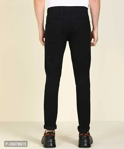 Stylish Black Denim Mid-Rise Jeans For Men-thumb3