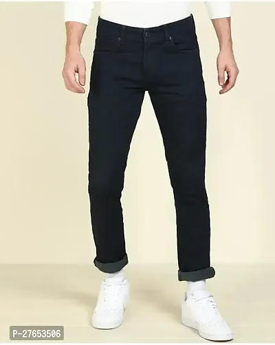 Stylish Black Denim Mid-Rise Jeans For Men-thumb0