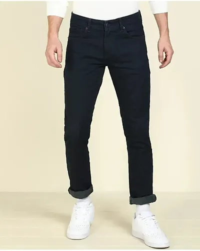 Stylish Black Denim Mid-Rise Jeans For Men