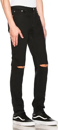 Stylish Black Denim Mid-Rise Jeans For Men-thumb2