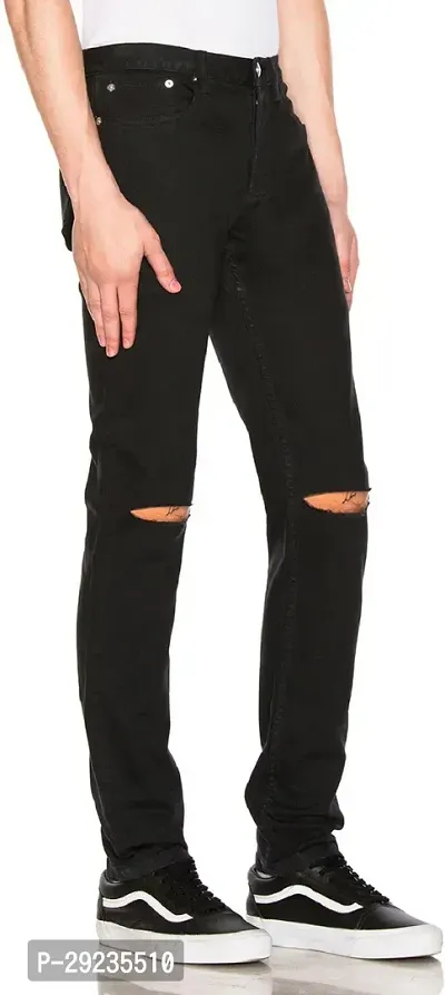 Stylish Black Denim Mid-Rise Jeans For Men-thumb3