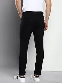 FLETE Stylish Black Denim Mid-Rise Jeans For Men-thumb1