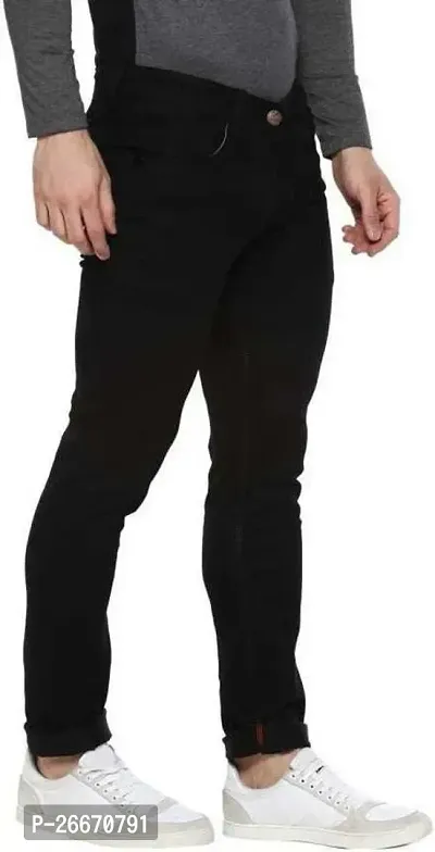 Stylish Black Denim Mid-Rise Jeans For Men-thumb4