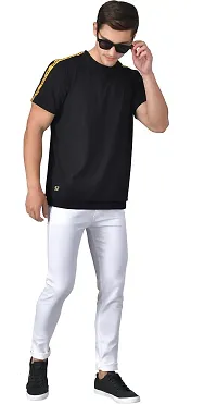 Elegant White Denim Solid Mid-Rise Jeans For Men-thumb3