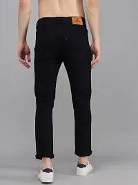 Comfortable Black Denim Mid-Rise Jeans For Men-thumb1