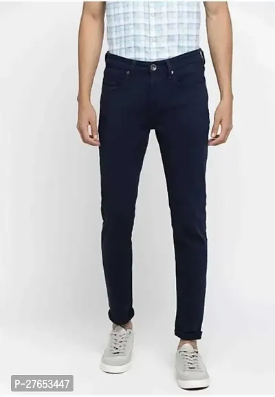 Stylish Black Denim Mid-Rise Jeans For Men