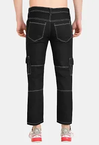 Stylish Black Cotton Blend Jeans For Men-thumb1