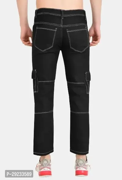 Stylish Black Cotton Blend Jeans For Men-thumb2