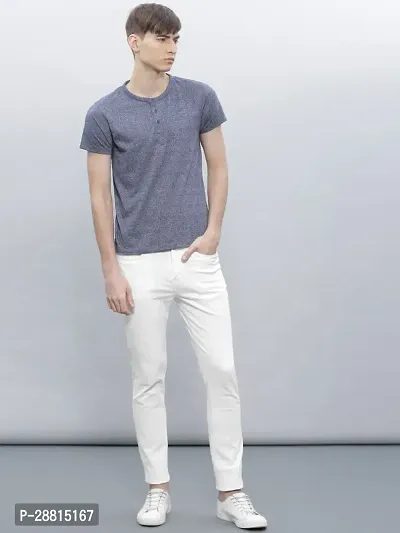 ether Stylish White Cotton Blend Mid-Rise Jeans For Men-thumb5
