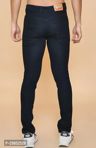 Comfortable Black Denim Mid-Rise Jeans For Men-thumb2