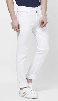 Stylish White Denim Mid-Rise Jeans For Men-thumb1