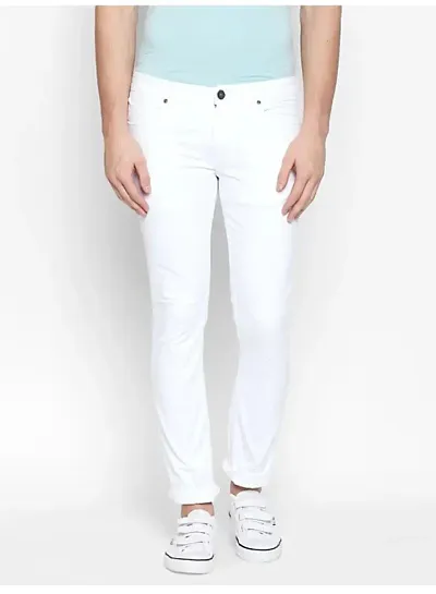 Stylish Cotton Blend Mid-Rise Jeans For Men
