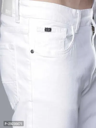 Stylish White Cotton Blend Mid-Rise Jeans For Men-thumb5