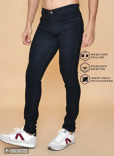 Stylish Black Denim Mid-Rise Jeans For Men-thumb3