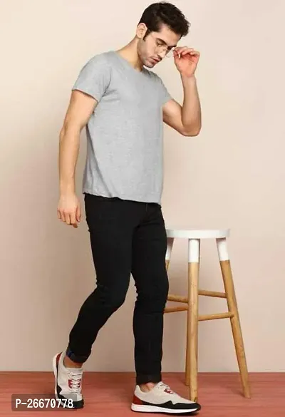 Stylish Black Denim Mid-Rise Jeans For Men-thumb2