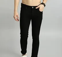 MEN PLAIN BLACK JEANS-thumb1