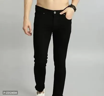 MEN PLAIN BLACK JEANS-thumb2