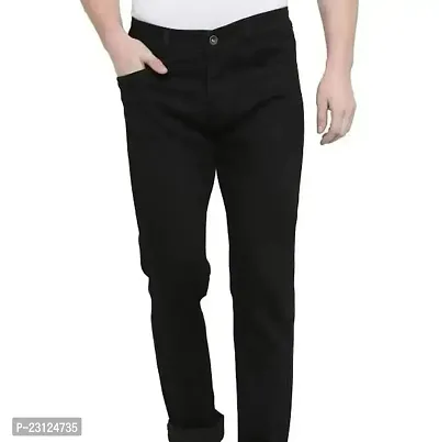 MEN PLAIN BLACK JEANS-thumb2