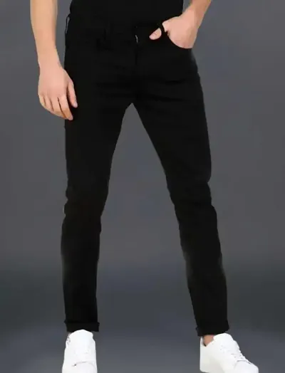 Star4well Men Black Slim Fit Jeans