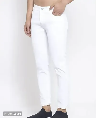 MEN PLAIN WHITE JEANS-thumb2