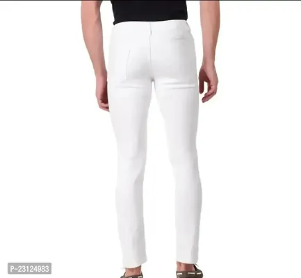 MEN PLAIN WHITE JEANS-thumb2