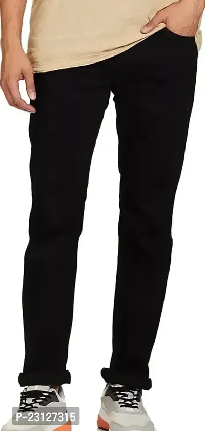 MEN PLAIN BLACK JEANS-thumb0