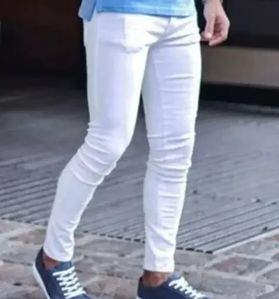 MEN PLAIN WHITE JEANS