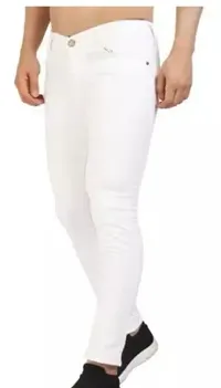 Trendy Cotton Blend White Jeans For Men-thumb3