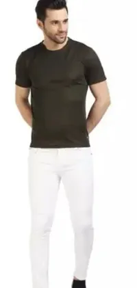 Trendy Cotton Blend White Jeans For Men-thumb1