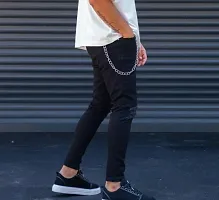 Trendy Cotton Blend Knee Slit Jeans For Men-thumb1