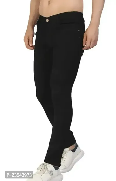 MEN PLAIN BLACK JEANS-thumb2