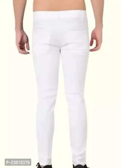 MEN PLAIN WHITE JEANS-thumb2