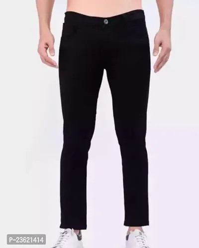 MEN PLAIN BLACK JEANS-thumb0