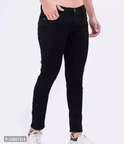 MEN PLAIN BLACK JEANS-thumb3