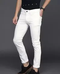 Classic  Cotton Blend  Mid-Rise Jeans For Men-thumb2