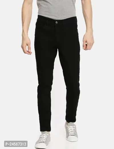 Classic Cotton Blend Solid Jeans For Men