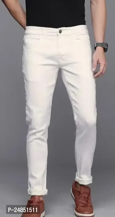 Classic Cotton Blend Mid-Rise Jeans For Men-thumb0