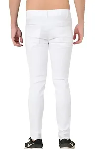 MEN KNEE SLIT WHITE JEANS-thumb1