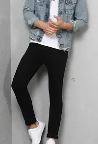 MEN PLAIN BLACK JEANS-thumb3