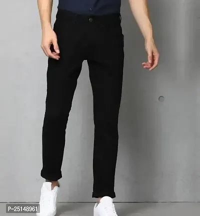 MEN PLAIN BLACK JEANS-thumb0