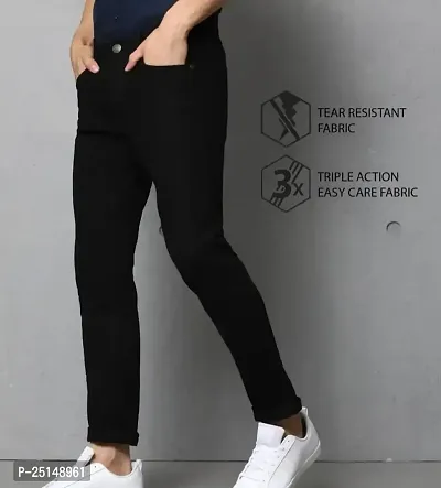 MEN PLAIN BLACK JEANS-thumb3