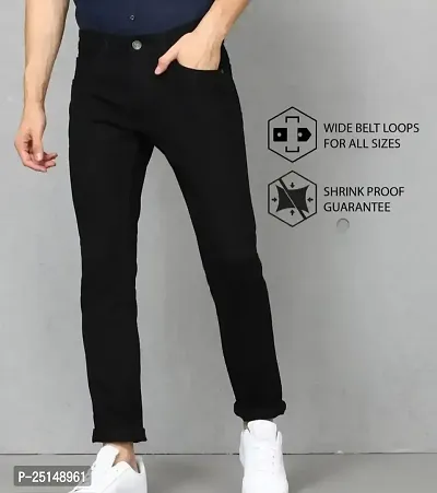 MEN PLAIN BLACK JEANS-thumb2