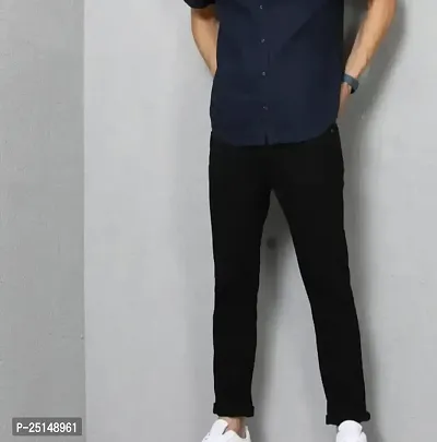 MEN PLAIN BLACK JEANS-thumb4