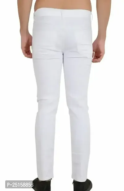 MEN PLAIN WHITE JEANS-thumb2