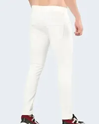 MEN KNEE SLIT WHITE JEANS-thumb2