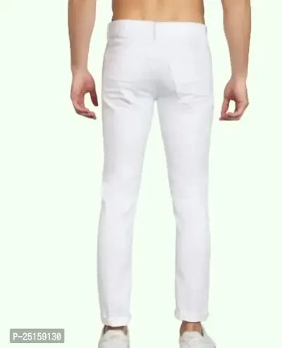 MEN PLAIN WHITE JEANS-thumb2