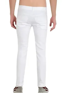 MEN KNEE SLIT WHITE JEANS-thumb1